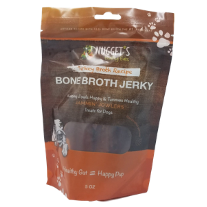 Nugget's Healthy Eats Jammin' Jowlers Bone Broth Turkey Jerky Dog Treats, 10 oz - Mutts & Co.