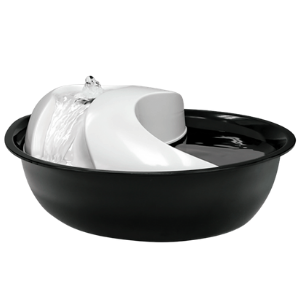 Pioneer Pet 60 oz. Raindrop Fountain Plastic White / Black - Mutts & Co.