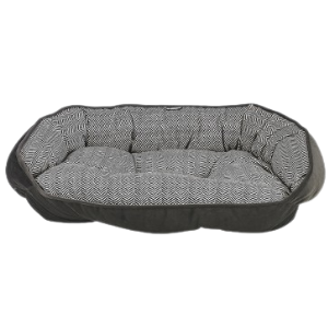 Bowsers Crescent Dog Bed Microvelvet Herring Bone - Mutts & Co.