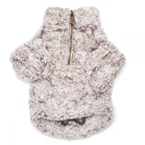 The Worthy Dog Quarter Zip Pullover- Wubby Fleece Ivory - Mutts & Co.