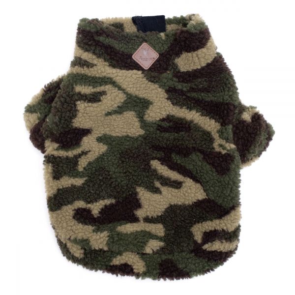 The Worthy Dog Quarter Zip Pullover- Green Camo - Mutts & Co.