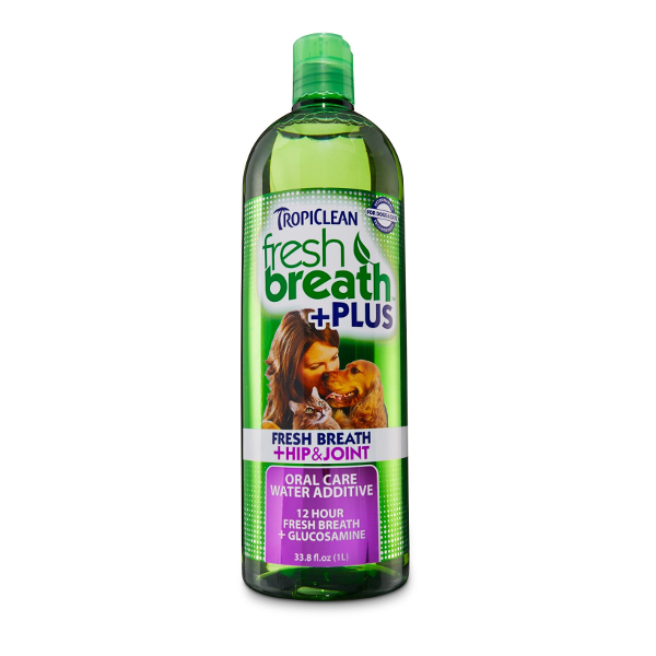 TropiClean Fresh Breath Water Additive + Plus Hip & Joint 16oz - Mutts & Co.