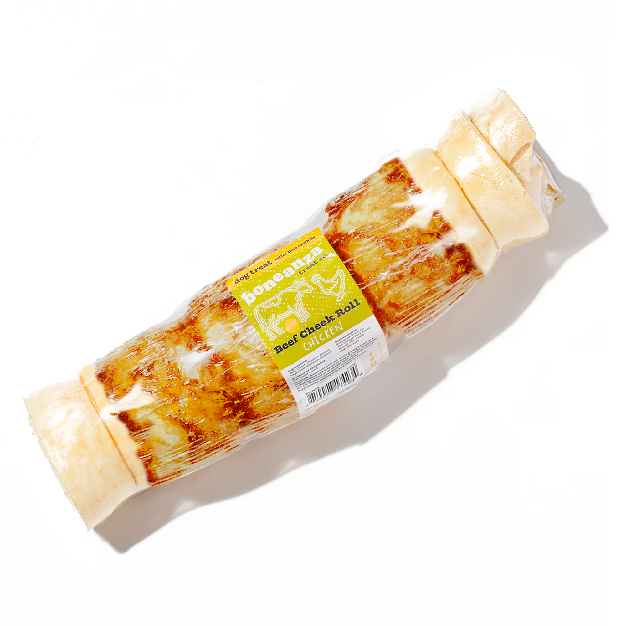 Boneanza Treat Co. Beef Cheek Roll Chicken Dog Treats - Mutts & Co.