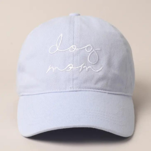 Fashion City Dog Mom Script Lettering Embroidery Baseball Cap One Size Assorted Colors - Mutts & Co.