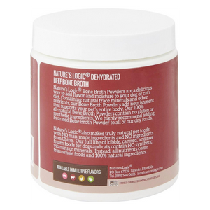 Nature's Logic Dehydrated Beef Bone Broth Dog & Cat Food Topper, 6-oz tub - Mutts & Co.