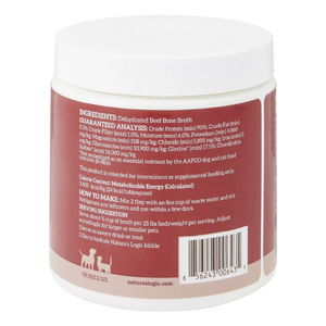 Nature's Logic Dehydrated Beef Bone Broth Dog & Cat Food Topper, 6-oz tub - Mutts & Co.