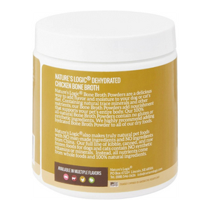 Nature's Logic Dehydrated Chicken Bone Broth Dog & Cat Food Topper, 6-oz tub - Mutts & Co.