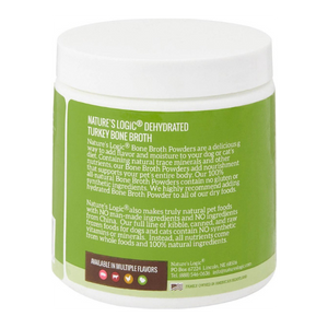 Nature's Logic Dehydrated Turkey Bone Broth Dog & Cat Food Topper, 6-oz tub - Mutts & Co.