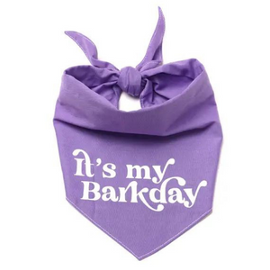 The Paws It's My BarkDay Dog Bandana Purple - Mutts & Co.