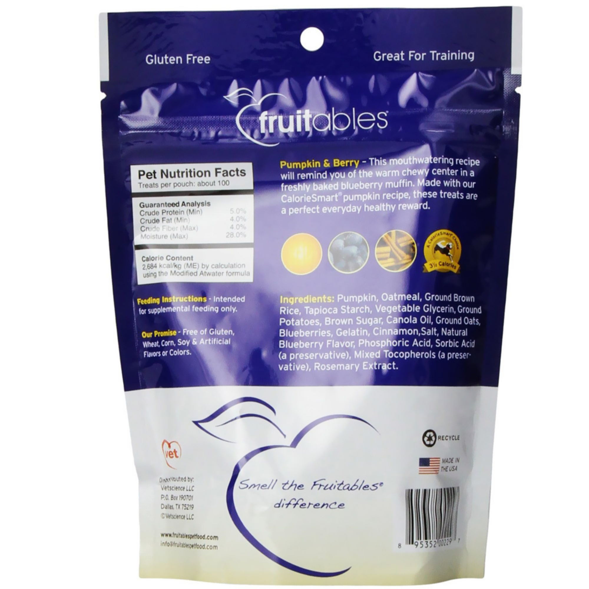 Fruitables Skinny Minis Pumpkin & Berry Flavor Soft & Chewy Dog Treats 5oz - Mutts & Co.