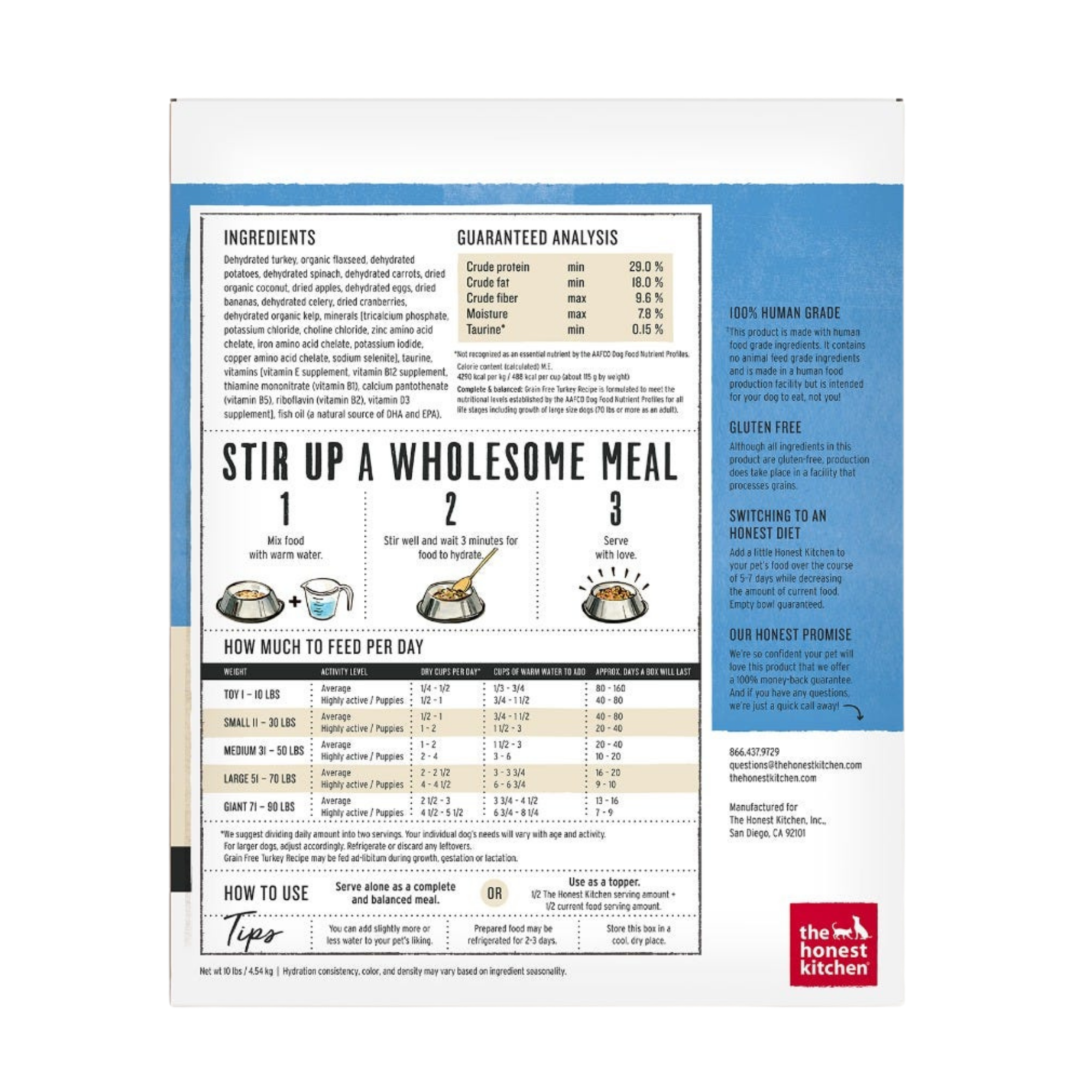 The Honest Kitchen Grain Free Turkey Recipe Dehydrated Dog Food - Mutts & Co.