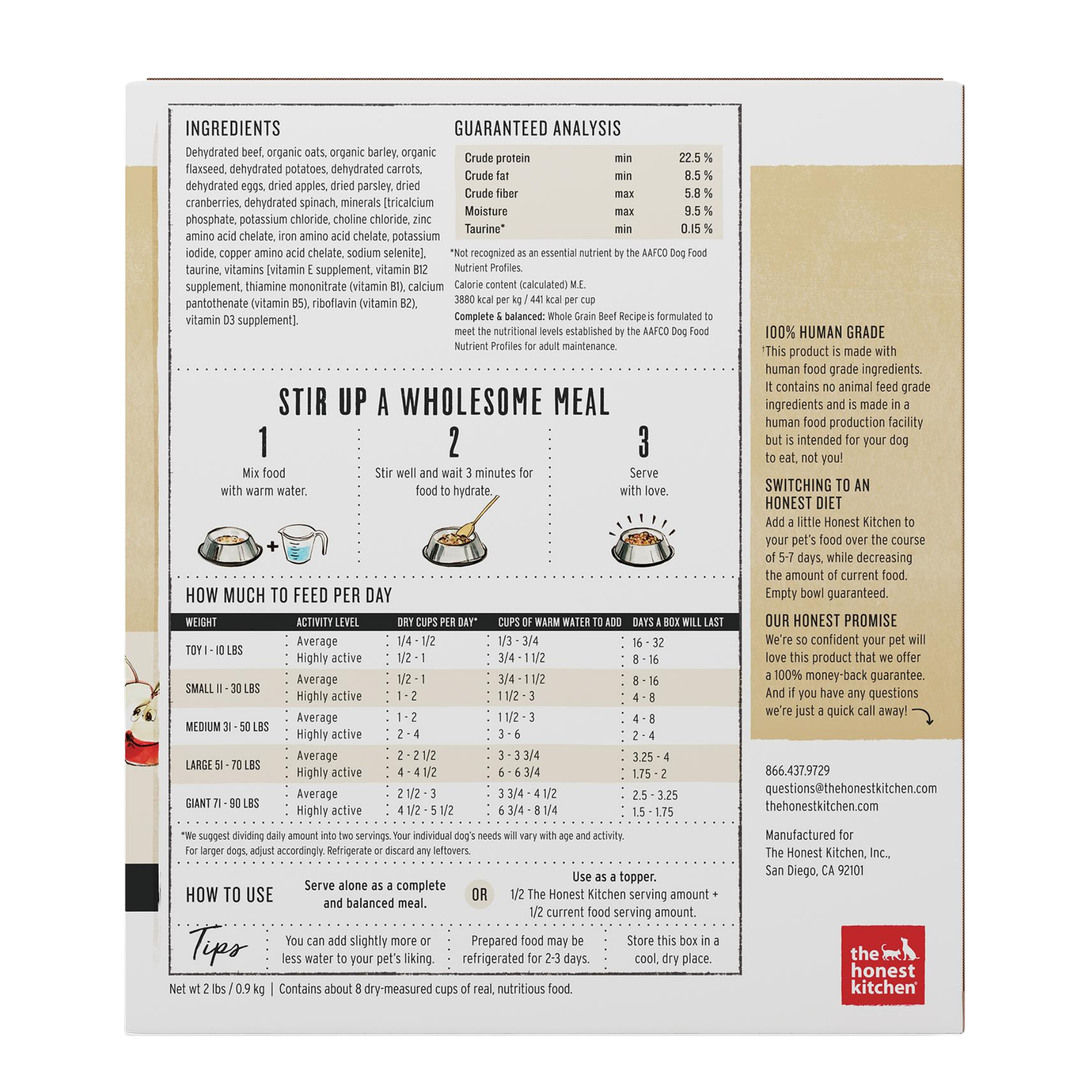 The Honest Kitchen Whole Grain Beef Recipe Dehydrated Dog Food - Mutts & Co.