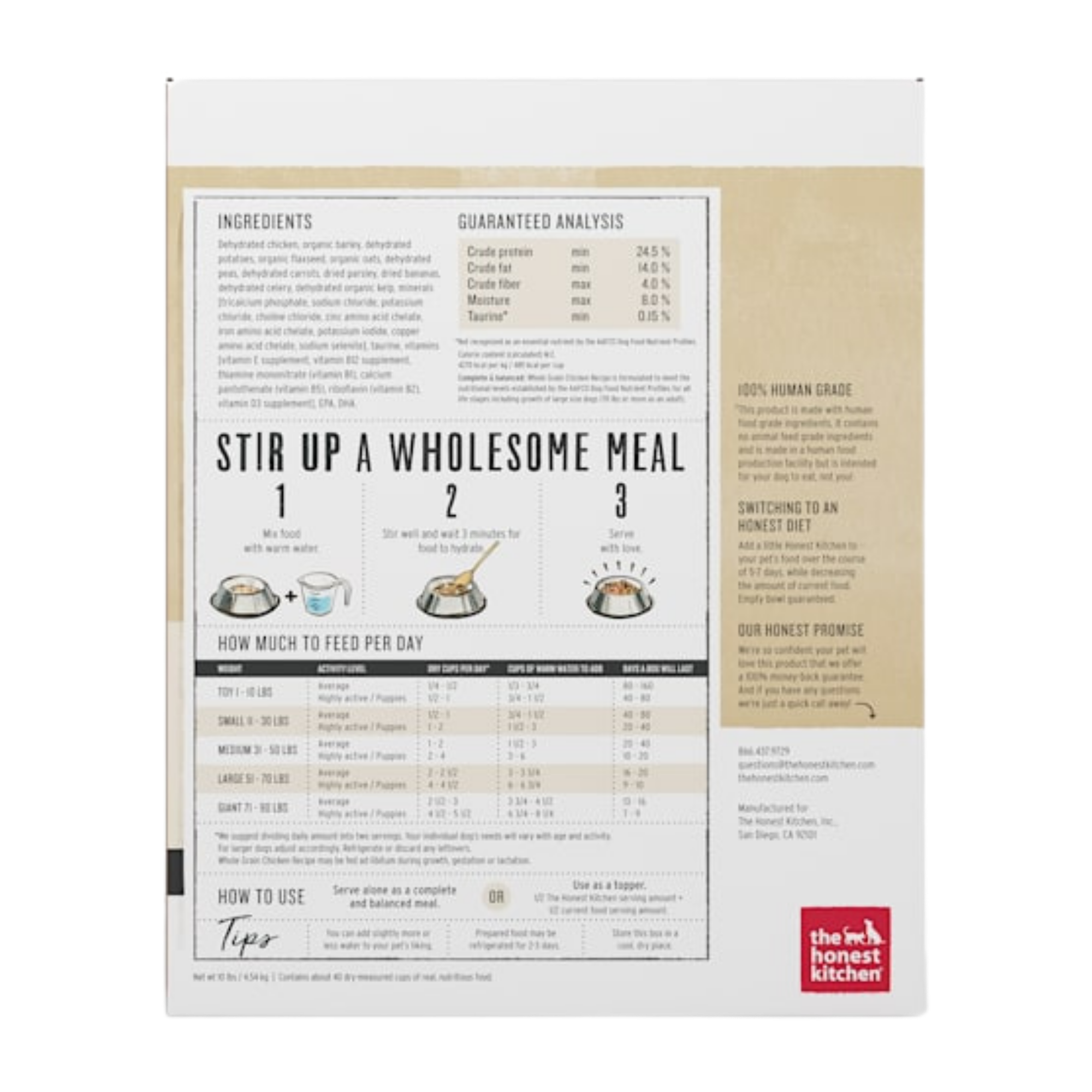 The Honest Kitchen Whole Grain Chicken Recipe Dehydrated Dog Food - Mutts & Co.