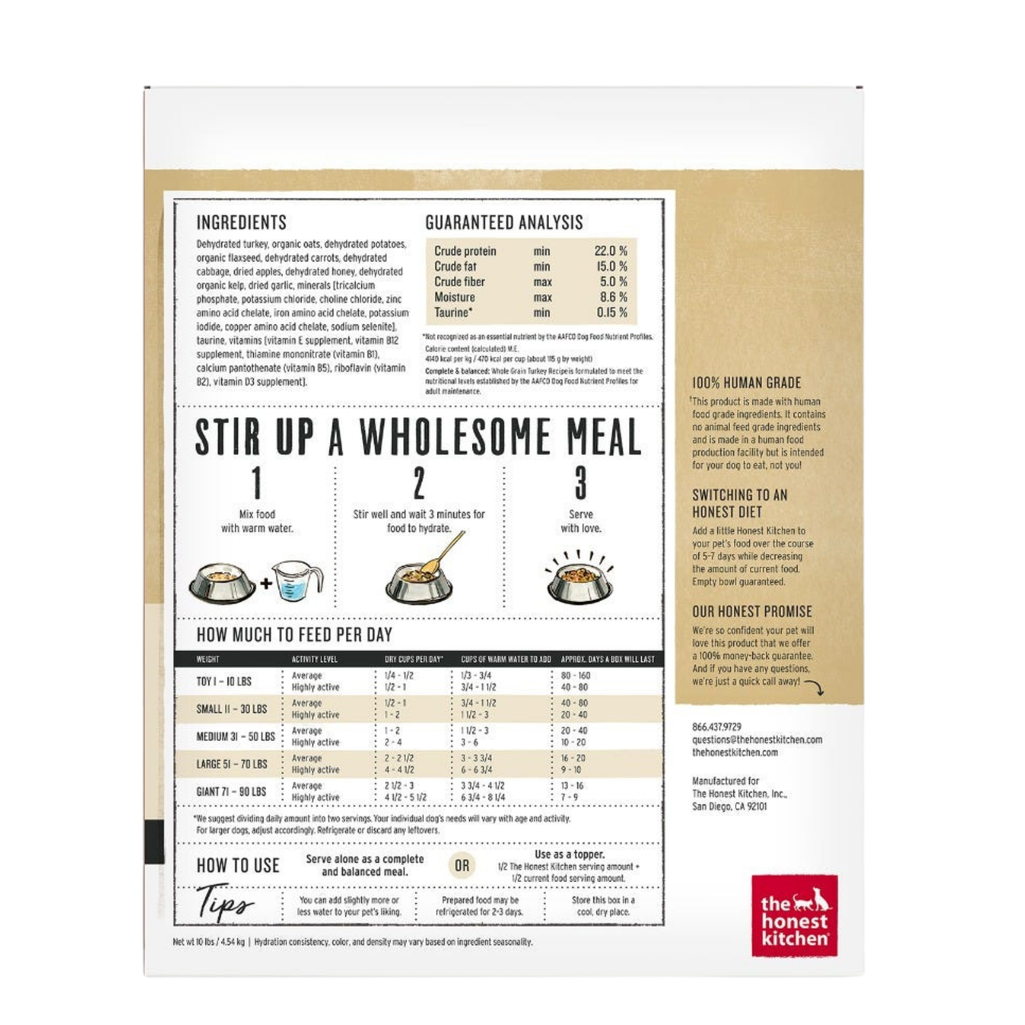 The Honest Kitchen Whole Grain Turkey Recipe Dehydrated Dog Food - Mutts & Co.