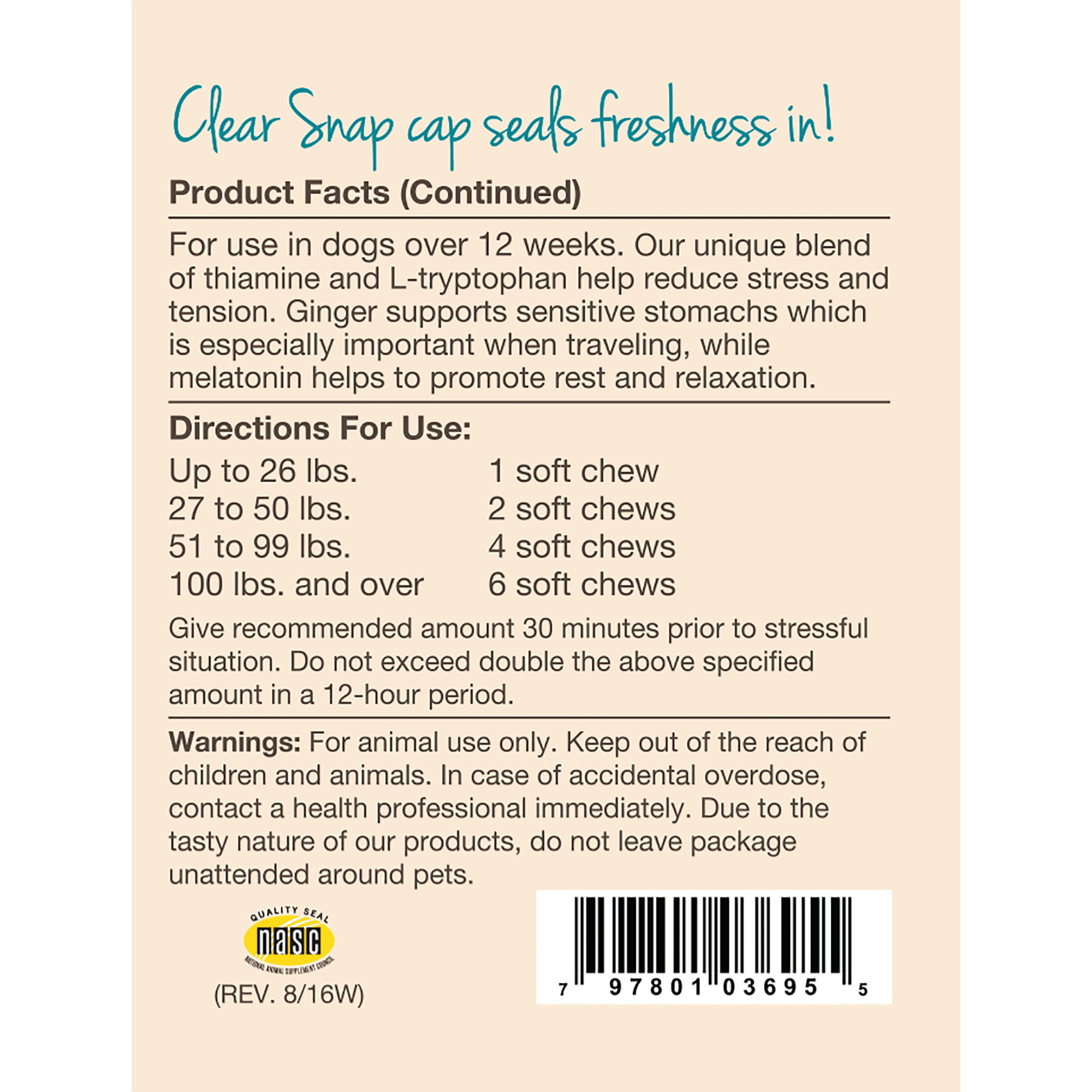 NaturVet Care Quiet Moments Calming Dog Soft Chews, 65 count - Mutts & Co.