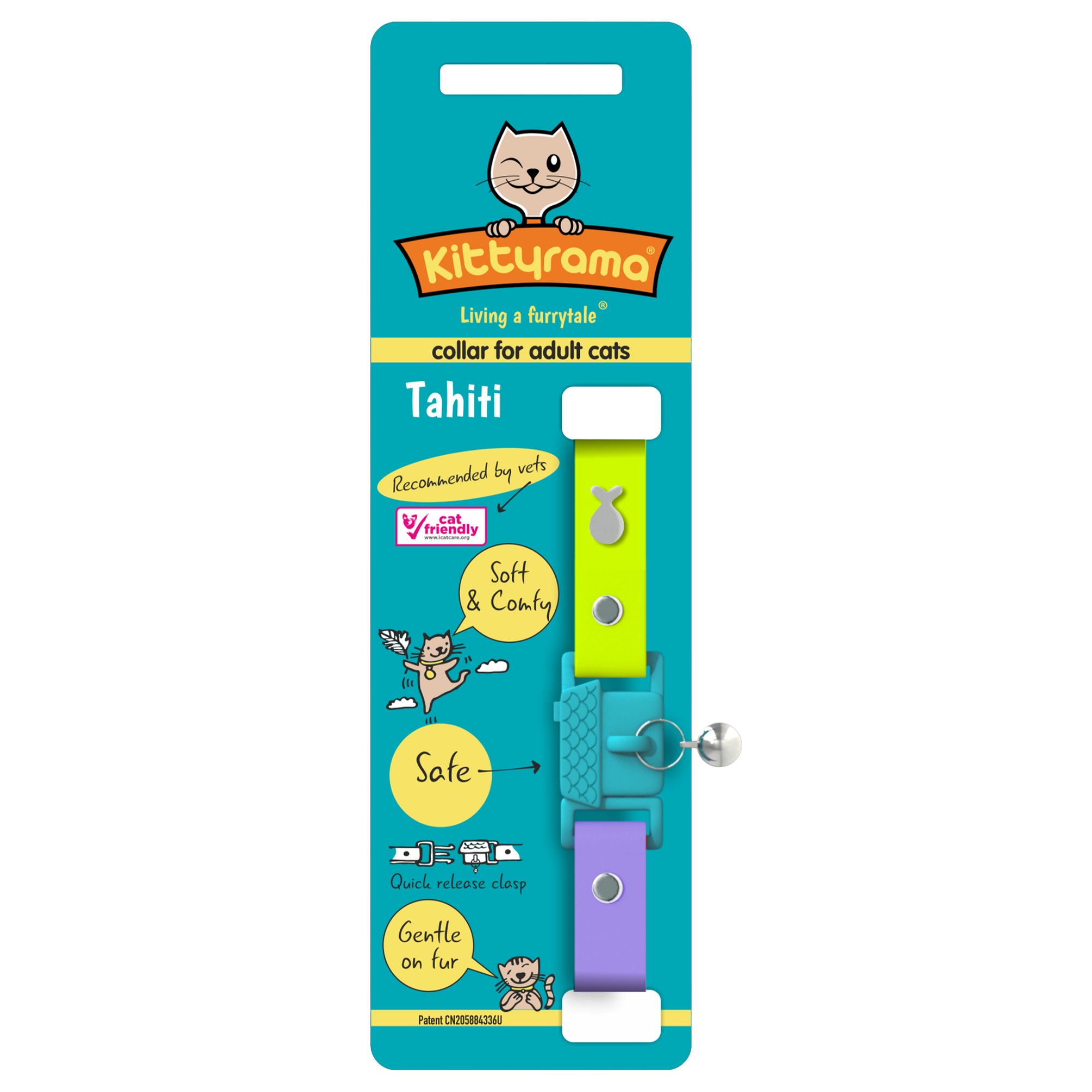 Kittyrama Vet & Cat Expert Approved Cat Collar Tahiti - Mutts & Co.