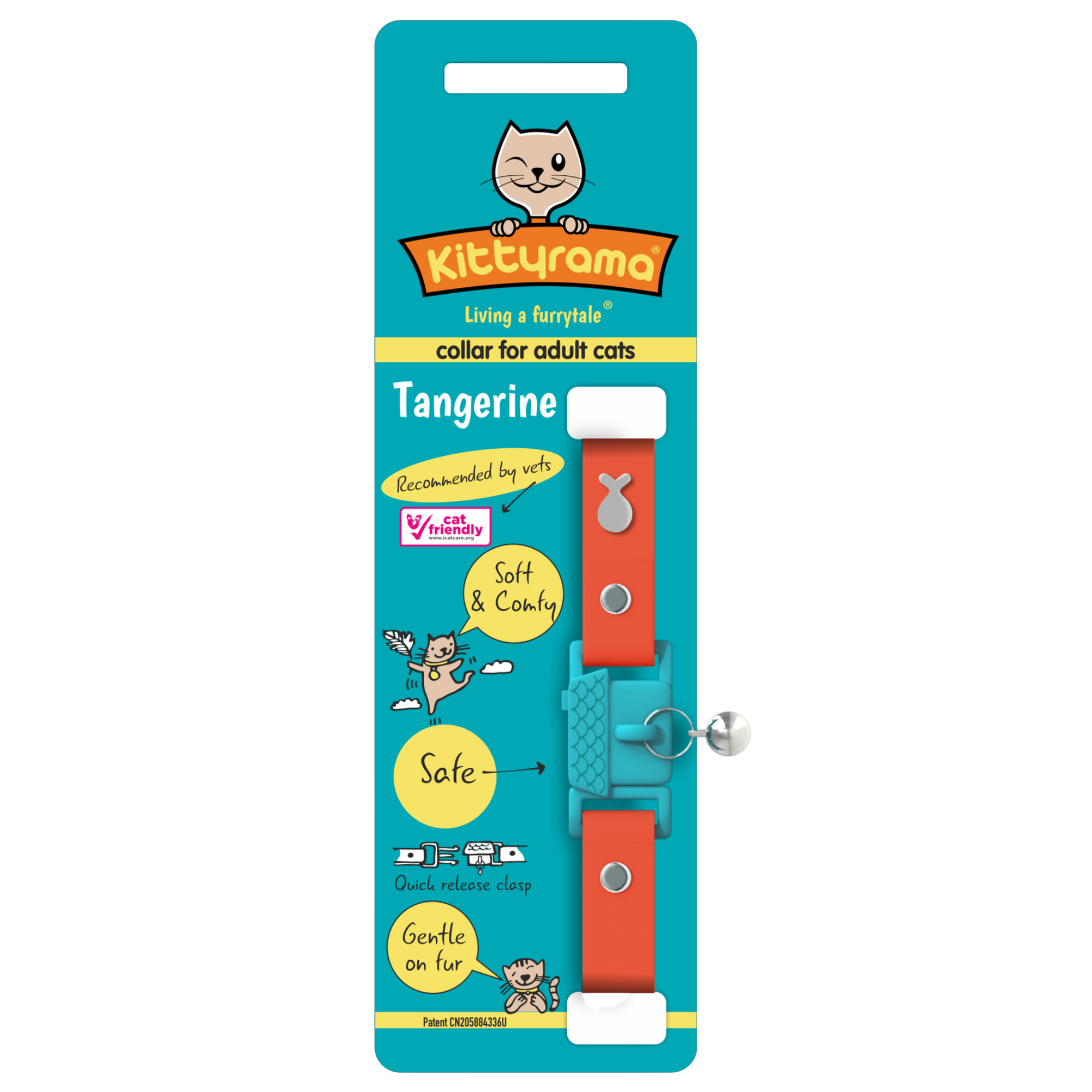 Kittyrama Vet & Cat Expert Approved Cat Collar Tangerine - Mutts & Co.