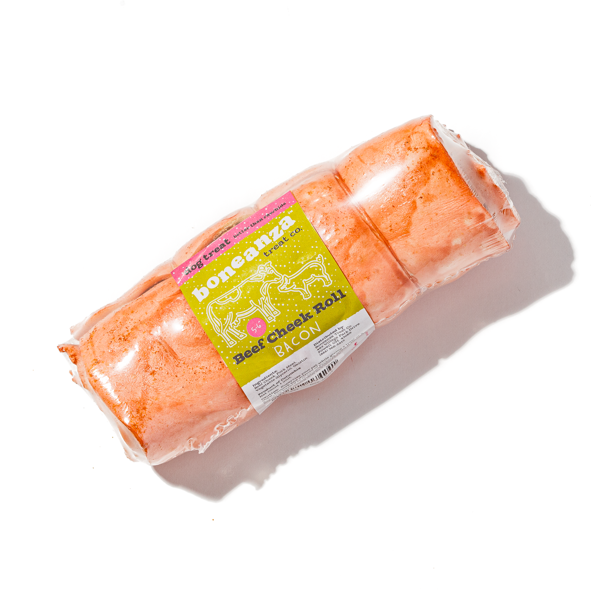Boneanza Treat Co. Beef Cheek Roll Bacon Dog Treats - Mutts & Co.