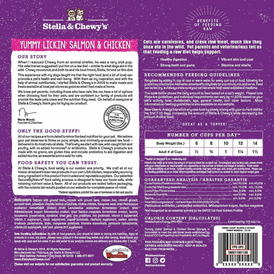 Stella & Chewy's Yummy Lickin' Salmon & Chicken Dinner Freeze-Dried Cat Food - Mutts & Co.
